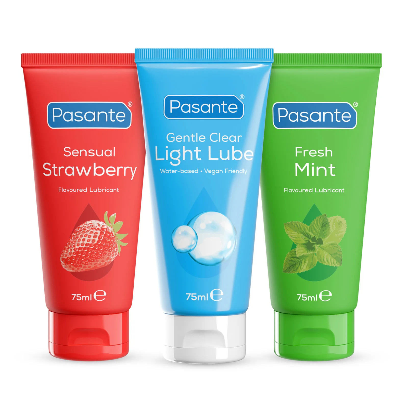 Pasante Strawberry, Mint and Gentle Light Lubricant 3 Pack Bundle - Image 5